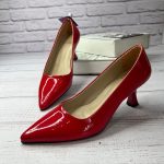 کفش مجلسی مدل بیتا بیاله پاشنه 5 ورنی قرمز