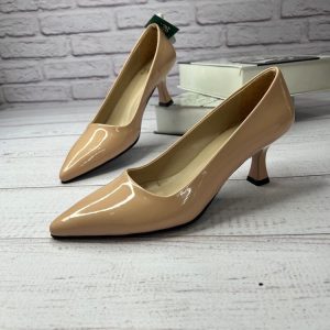 کفش مجلسی مدل بیتا ورنی پاشنه 5 سانت کارامل